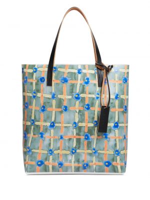 Τσάντα shopper με σχέδιο Marni πράσινο