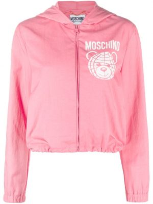 Růžová bunda na zip Moschino