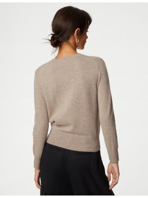 Kašmírový sveter Marks & Spencer hnedá