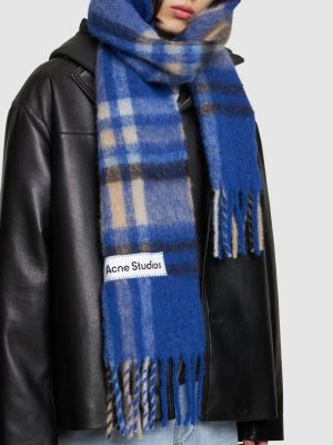 Tiftik alpaka yün şal Acne Studios mavi