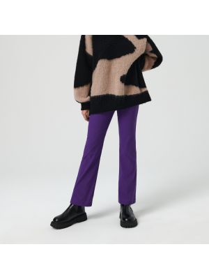 Pantaloni din viscoză Sinsay violet