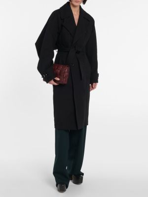 Βαμβακερό παλτό Bottega Veneta μαύρο