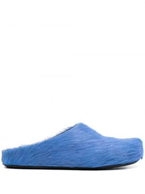 Papuci de casă cu blană Marni albastru