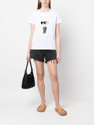 T-krekls ar apdruku Karl Lagerfeld balts