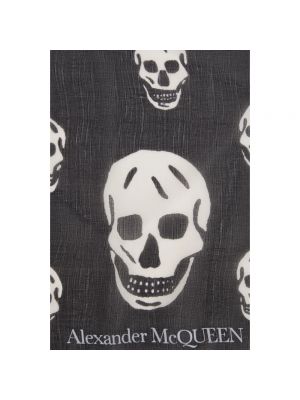 Bufanda de crepé Alexander Mcqueen negro