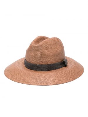 Pletený klobouk Brunello Cucinelli hnědý