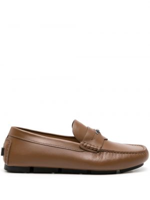 Nahast loafer-kingad Versace pruun