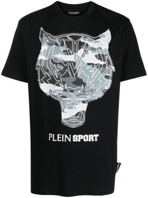 Αθλητική μπλούζα με σχέδιο Plein Sport μαύρο