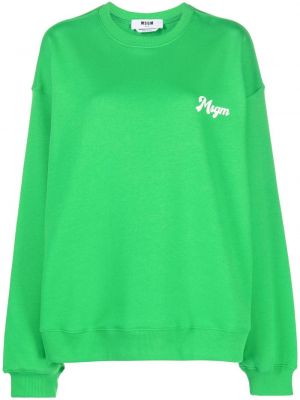 Raštuotas medvilninis džemperis Msgm žalia
