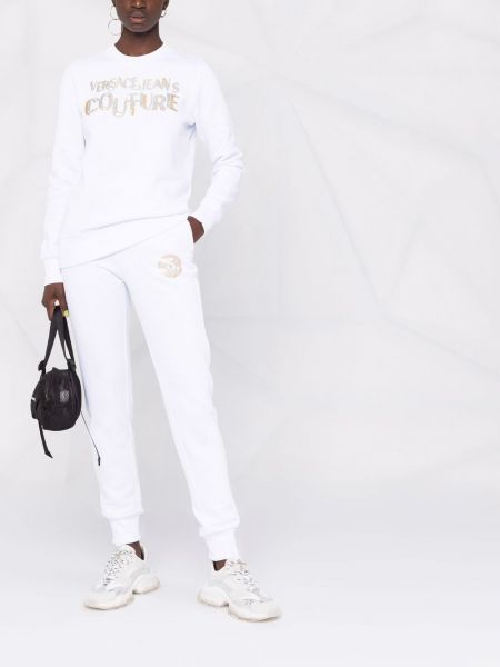 Pantalones de chándal slim fit Versace Jeans Couture blanco