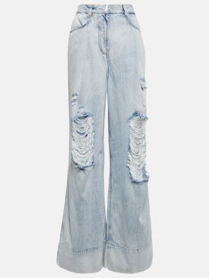 Voľné obnosené džínsy Givenchy modrá