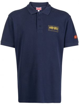 Poloskjorte med print Kenzo blå