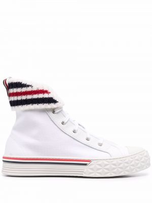 Sjekket stripete sneakers Thom Browne hvit