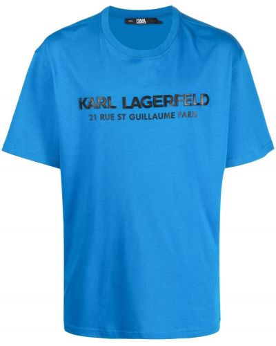 Imiteret læder læder t-shirt Karl Lagerfeld blå