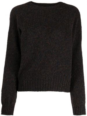 Vlnený sveter s okrúhlym výstrihom Ymc hnedá
