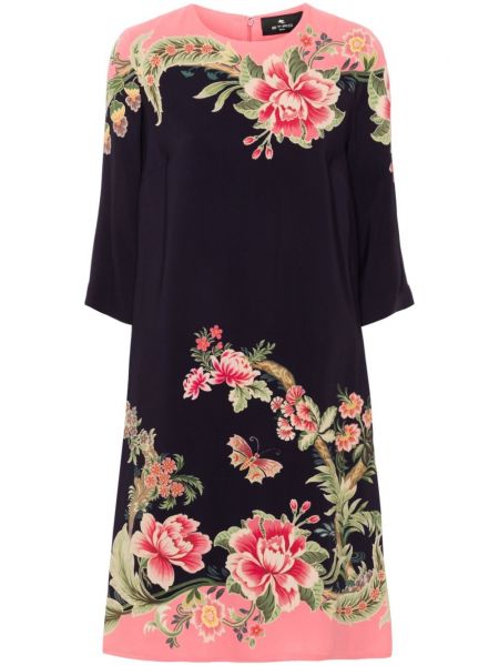 Svileni midi haljina s cvjetnim printom s printom Etro