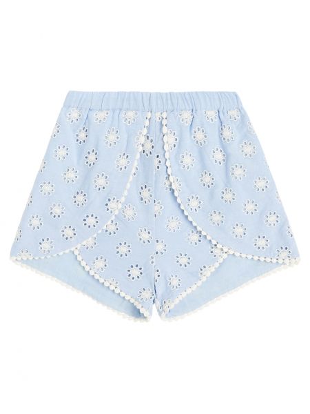 Bomull brodert shorts for jenter Louise Misha blå