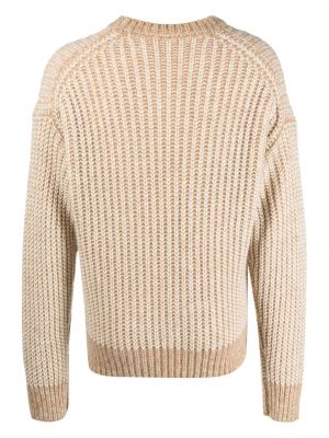 Sweter z okrągłym dekoltem Filippa K brązowy
