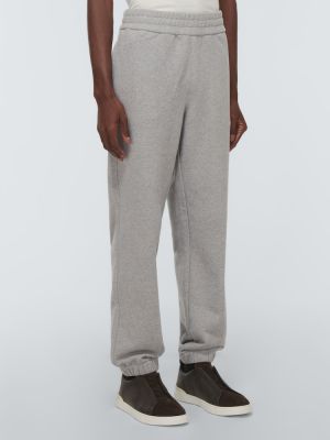 Pantalones de chándal de algodón Zegna gris