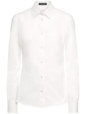 Bavlnená priliehavá košeľa Dolce & Gabbana biela