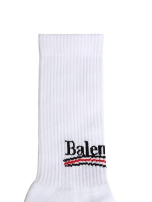 Bombažne nogavice Balenciaga bela