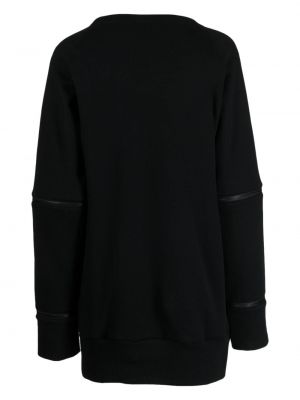 Kokvilnas džemperis ar rāvējslēdzēju Y's melns