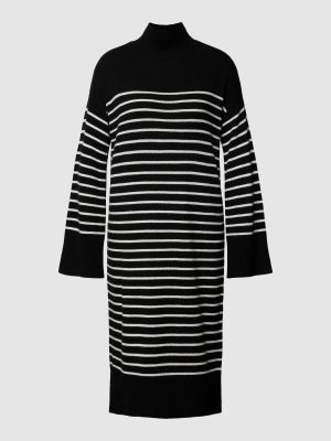 Dzianinowa sukienka w paski Esprit Collection czarna