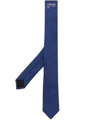 Svilena kravata z vezenjem Givenchy modra