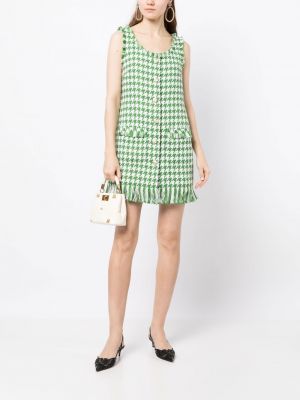 Tvídové mini šaty Leo Lin zelené