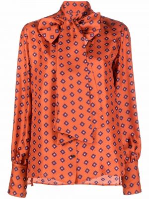 Blusa con estampado geométrico Alberto Biani naranja