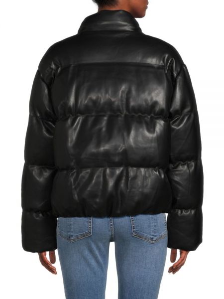 Бархатная кожаная куртка из искусственной кожи Velvet черная