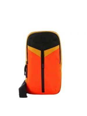 Plecak z paskiem z kieszeniami Piquadro - pomarańczowy