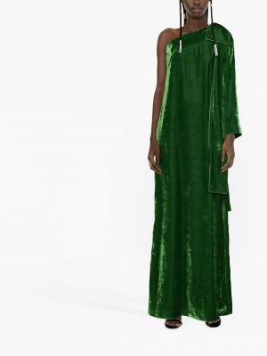 Aksamitna sukienka wieczorowa z kokardką Bernadette zielona