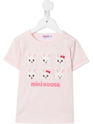 T-shirt con stampa Miki House rosa
