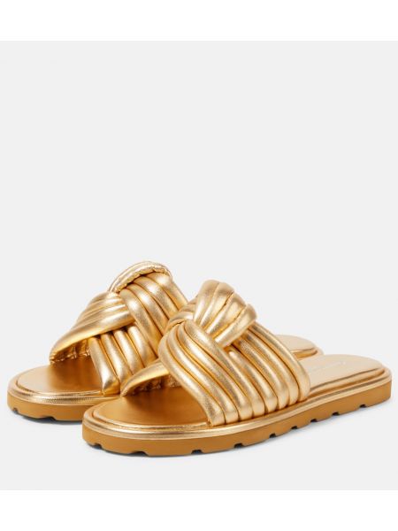 Kožne cipele Gianvito Rossi zlatna