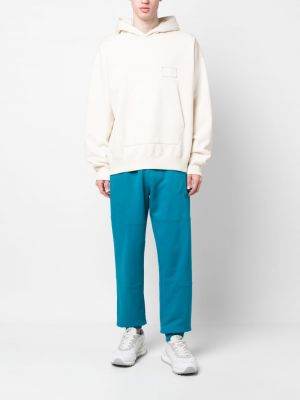 Bluza z kapturem zamszowa bawełniana z nadrukiem Adidas
