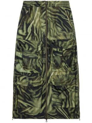 Suknja s printom s apstraktnim uzorkom Diesel zelena