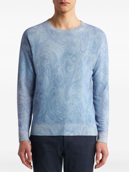 Džemperis ar lāsīšu rakstu Etro zils