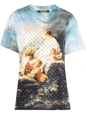 Kokvilnas t-krekls ar apdruku Roberto Cavalli