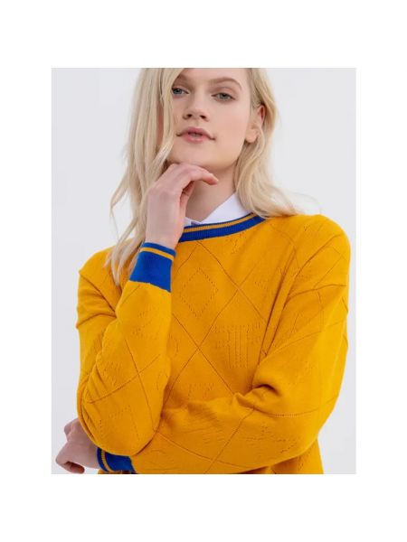 Sweter z dżerseju Fracomina żółty