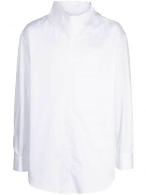 Oversized βαμβακερό πουκάμισο System λευκό