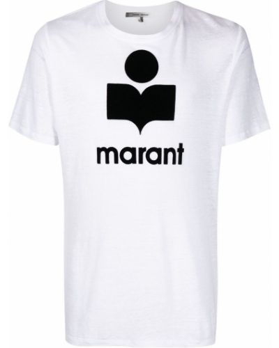 Lněné tričko s potiskem Isabel Marant