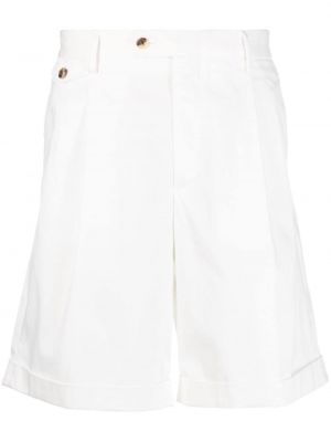 Plisirane bombažne bermuda kratke hlače Lardini bela