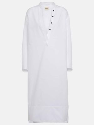 Pamučna midi haljina Khaite bijela