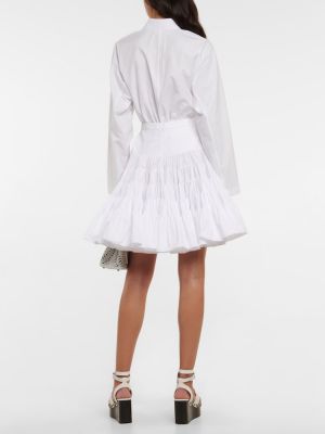 Bavlněné mini sukně s volány Alaã¯a bílé