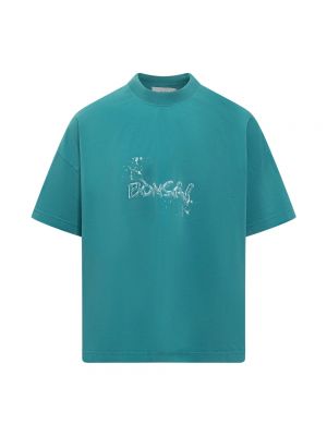 Koszulka z nadrukiem oversize Bonsai niebieska