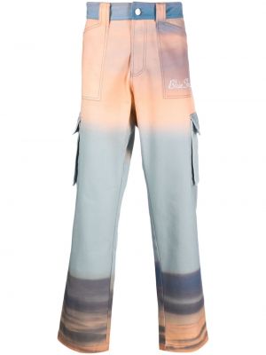 Bavlnené rovné nohavice s potlačou s abstraktným vzorom Blue Sky Inn