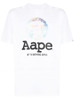 T-shirt con stampa Aape By *a Bathing Ape® bianco