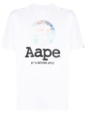 Bavlnené tričko s potlačou Aape By *a Bathing Ape® biela