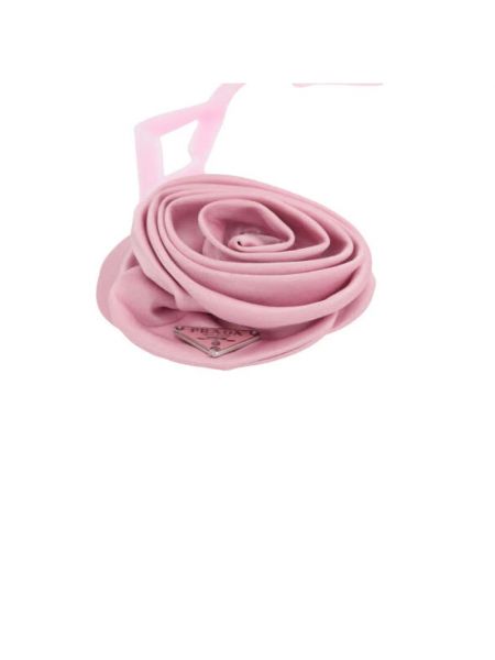 Collar de raso de terciopelo‏‏‎ de flores Prada rosa